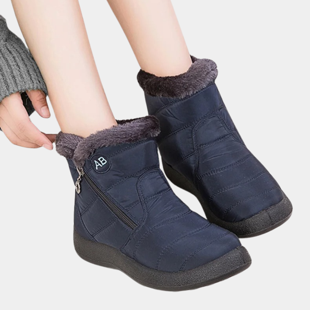 Damen Stiefel Warm Gefüttert Rutschfeste Sohle Schwarz - Norvielle