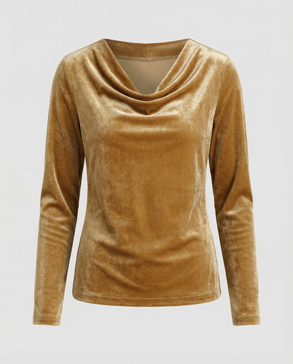 Damen Samtshirt Lässig Elegant