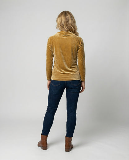 Damen Samtshirt Lässig Elegant