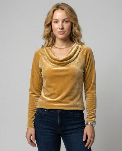 Damen Samtshirt Lässig Elegant - Norvielle