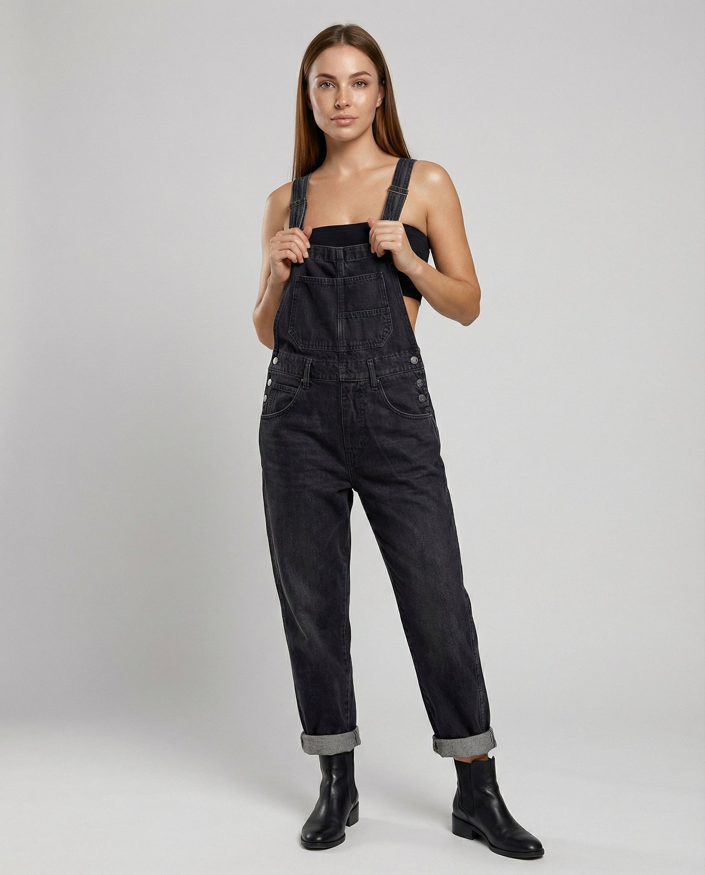 Damen Latzhose Denim Crossback - Norvielle