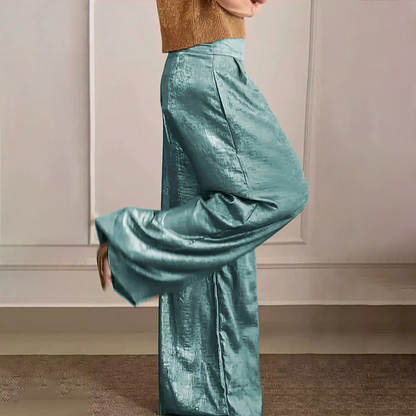 Damen Elegante Weite Hose Einfarbig