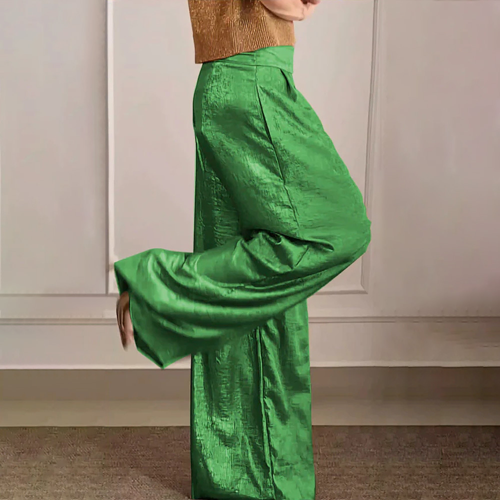Damen Elegante Weite Hose Einfarbig