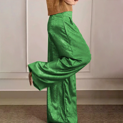 Damen Elegante Weite Hose Einfarbig