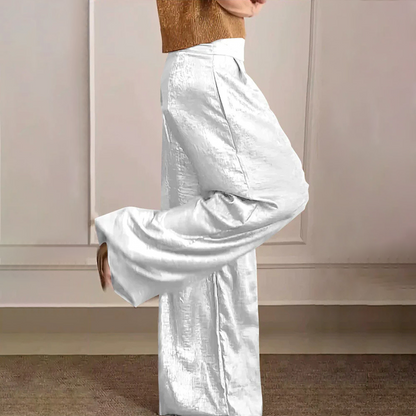 Damen Elegante Weite Hose Einfarbig