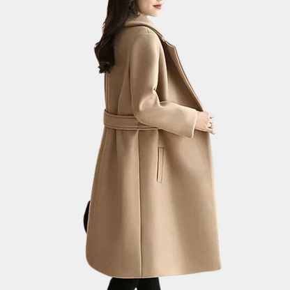 Damen Eleganter Langmantel Reverskragen
