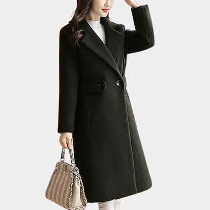 Damen Eleganter Langmantel Reverskragen
