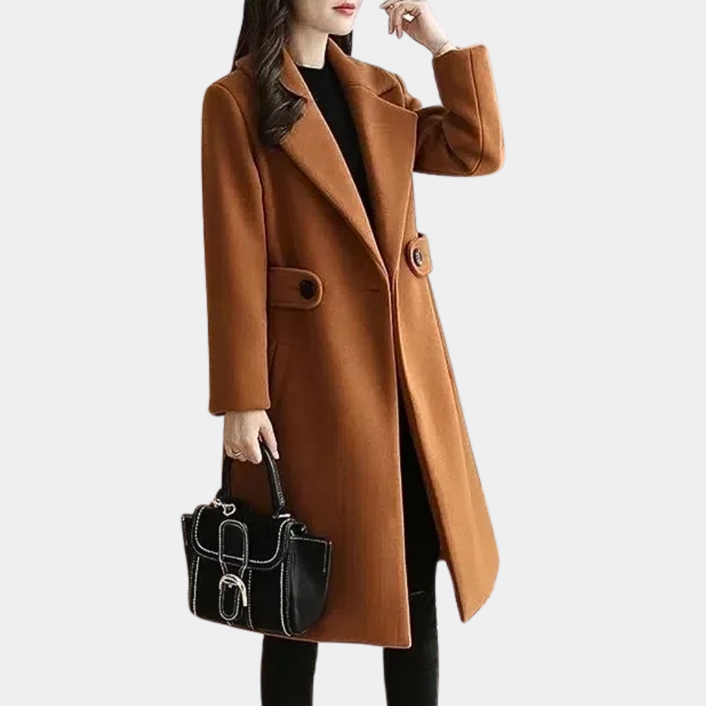 Damen Eleganter Langmantel Reverskragen - Norvielle