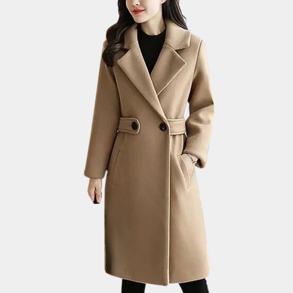 Damen Eleganter Langmantel Reverskragen