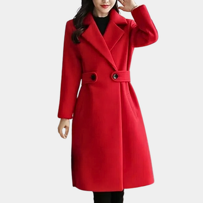 Norvielle Damen Langmantel Revers Winter