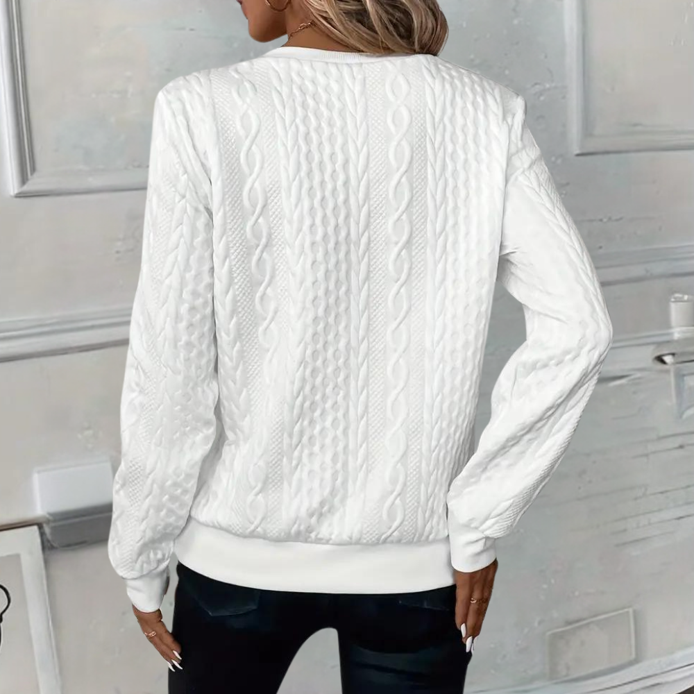 Norvielle Damen Casual-Pullover Weich Texturiert
