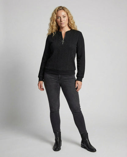 Norvielle Damen Casual-Pullover Weich Texturiert