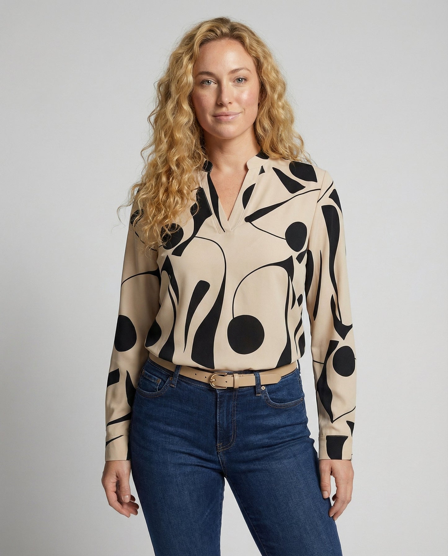 Damen Bluse Komfortbauschleife Weiß - Norvielle