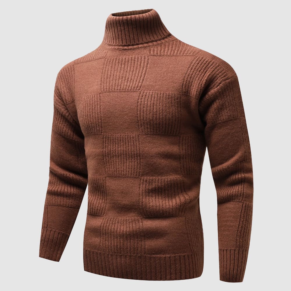 Herren Rollkragenpullover Figurbetonter Baumwolle Beige - Norvielle