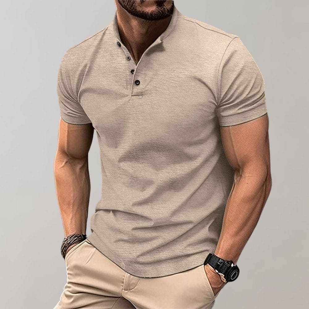 Herren Polo-Shirt Klassischer Kragen Weiß