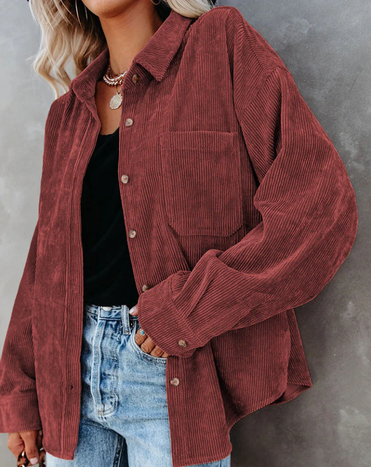 Herren Cordjacke Weinlese Olivgrün