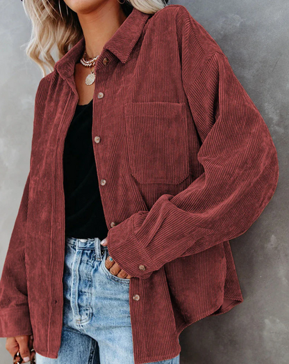 Herren Cordjacke Weinlese Olivgrün