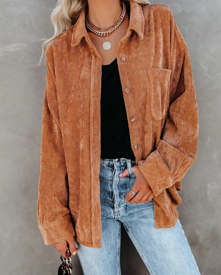 Herren Cordjacke Weinlese Olivgrün
