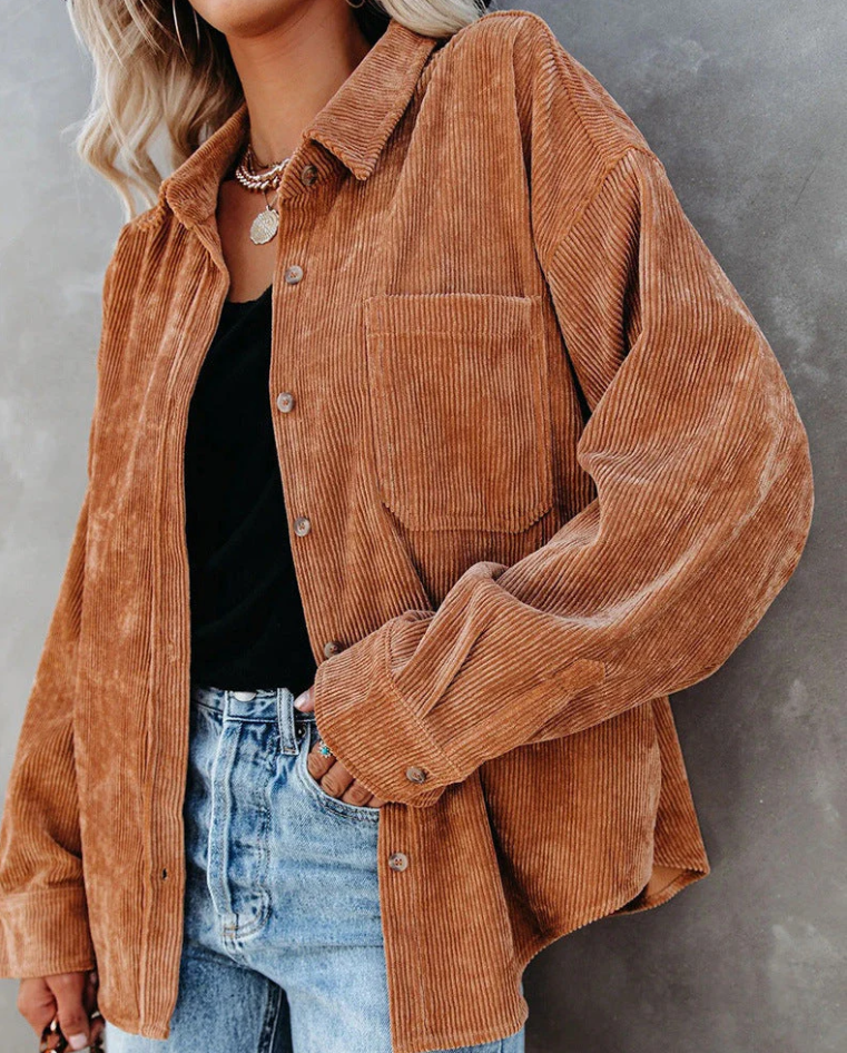 Herren Cordjacke Weinlese Olivgrün