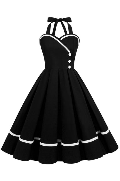 Damen Pin-Up Kleid V-Ausschnitt Vintage Stil 50er Jahre