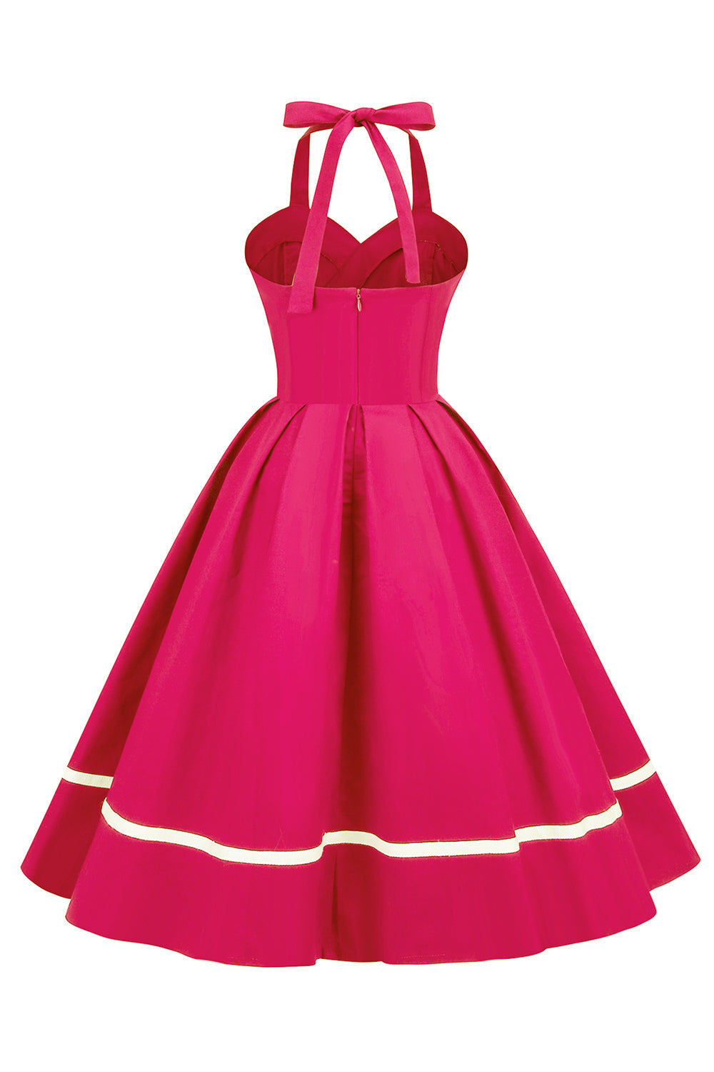 Damen Pin-Up Kleid V-Ausschnitt Vintage Stil 50er Jahre