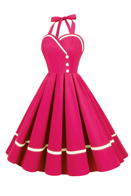 Damen Pin-Up Kleid V-Ausschnitt Vintage Stil 50er Jahre