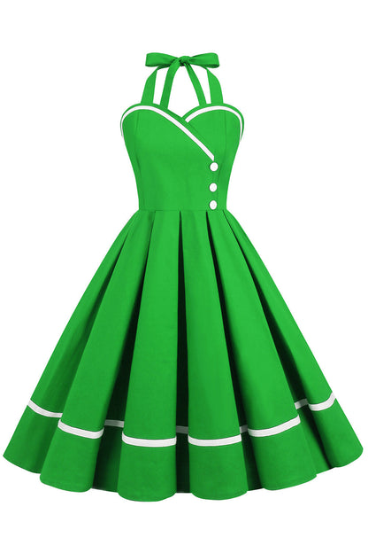 Damen Pin-Up Kleid V-Ausschnitt Vintage Stil 50er Jahre