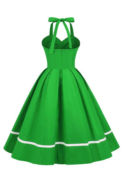 Damen Pin-Up Kleid V-Ausschnitt Vintage Stil 50er Jahre