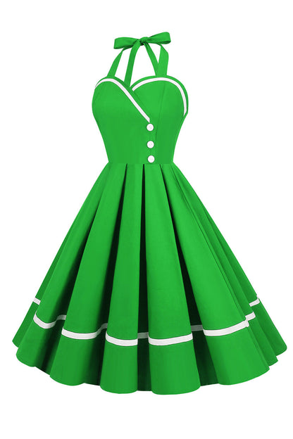 Damen Pin-Up Kleid V-Ausschnitt Vintage Stil 50er Jahre
