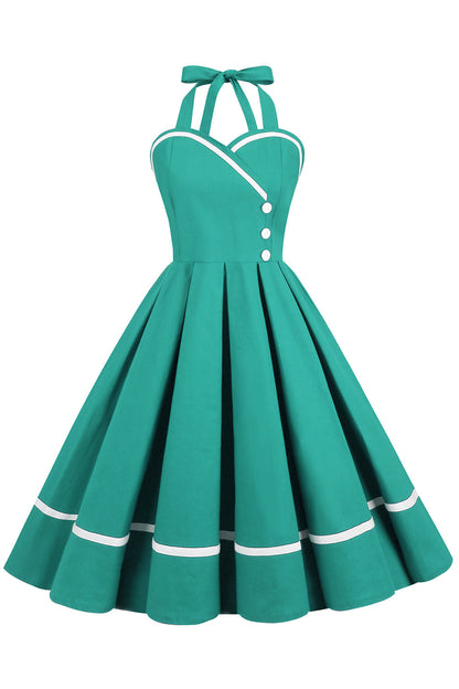 Damen Pin-Up Kleid V-Ausschnitt Vintage Stil 50er Jahre