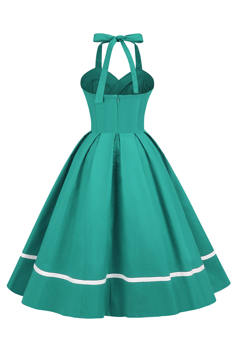 Damen Pin-Up Kleid V-Ausschnitt Vintage Stil 50er Jahre