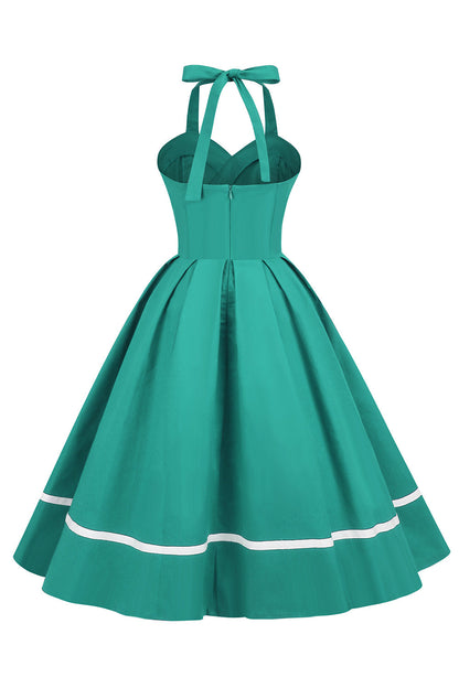 Damen Pin-Up Kleid V-Ausschnitt Vintage Stil 50er Jahre
