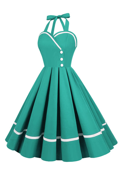 Damen Pin-Up Kleid V-Ausschnitt Vintage Stil 50er Jahre