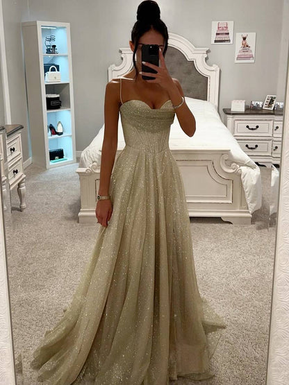 Damen Abendkleid Ärmellos Feine Träger Lang Elegant Zeremonie