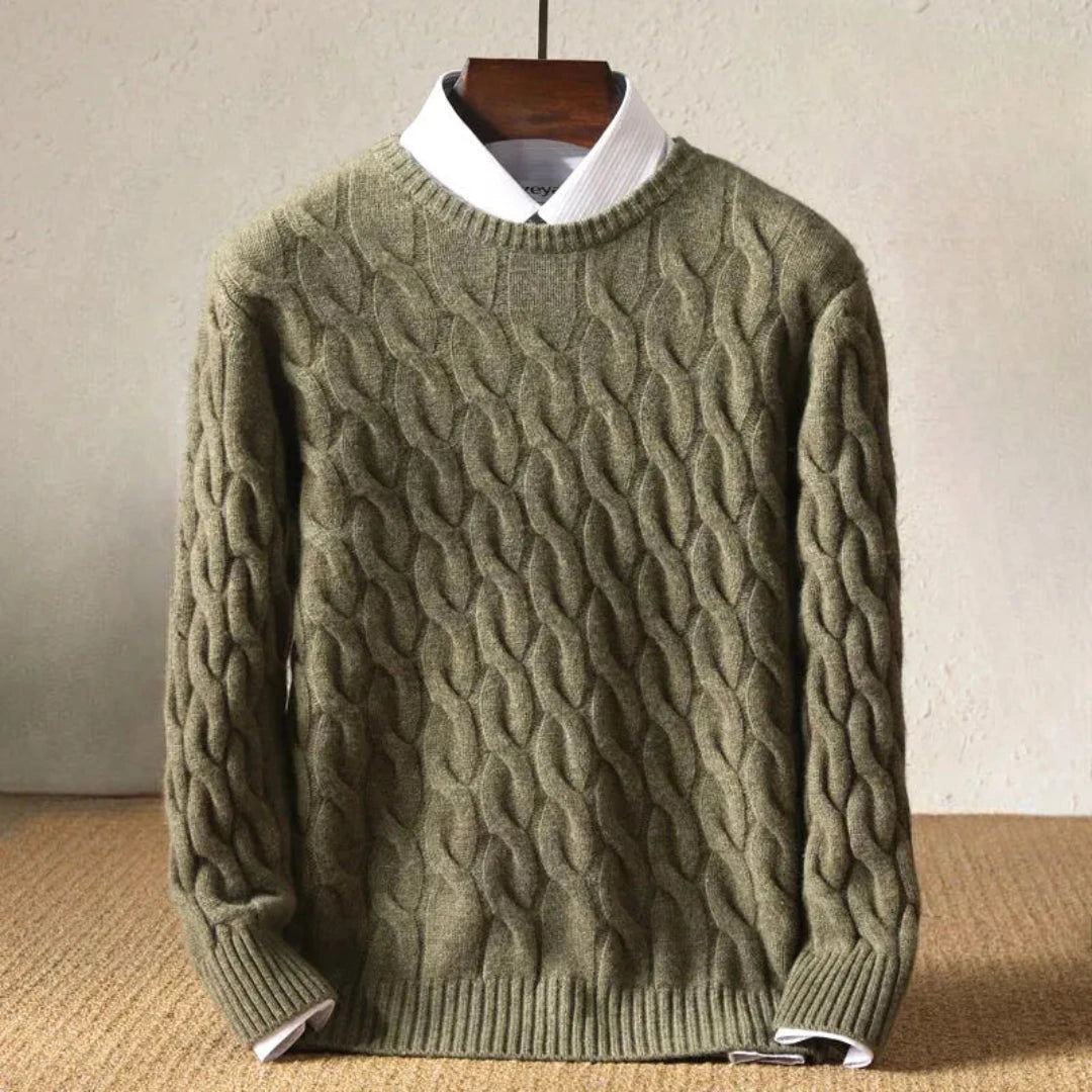 Norvielle Kabelstrickpullover Unisex Klassisch
