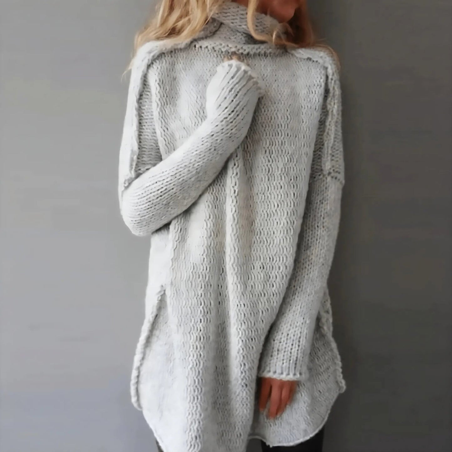 Norvielle Damen Kabelstrickpullover Langärmlig - Norvielle