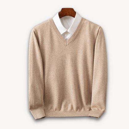 Herren Kaschmirpullover V-Ausschnitt Weich Elegant