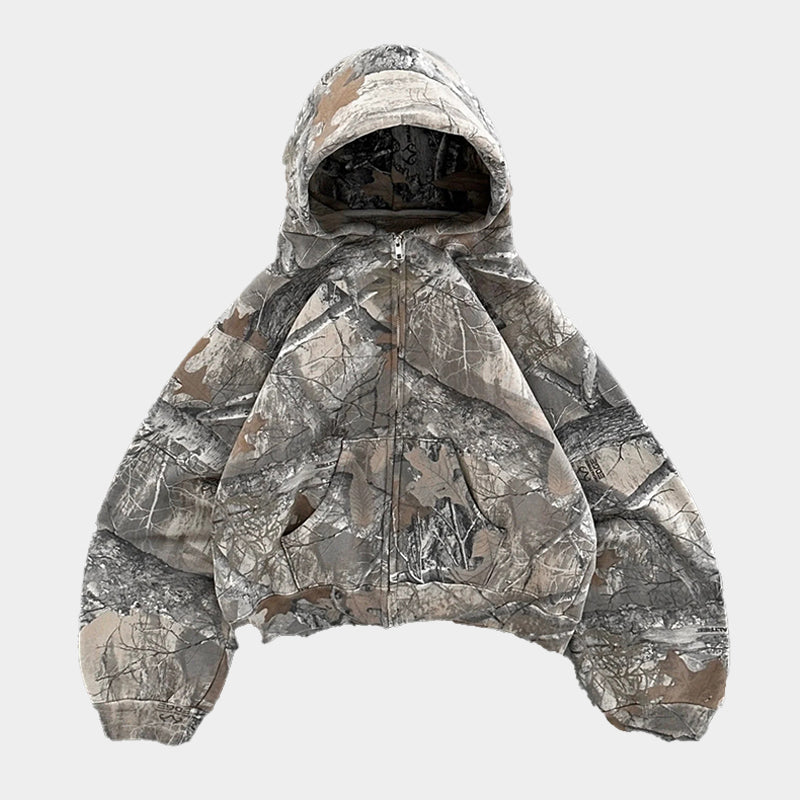 Herren Camouflage-Hoodie Reißverschluss Kapuzenpullover Lockere - Norvielle