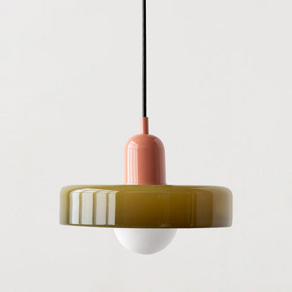 Bauhaus Pendelleuchte Farbiges Glas