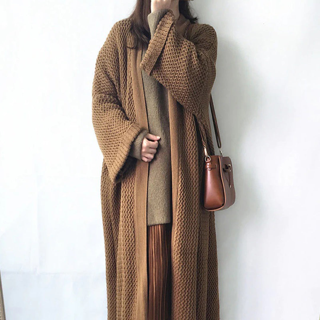 Damen Cardigan Grobgestrickt Weit Offen