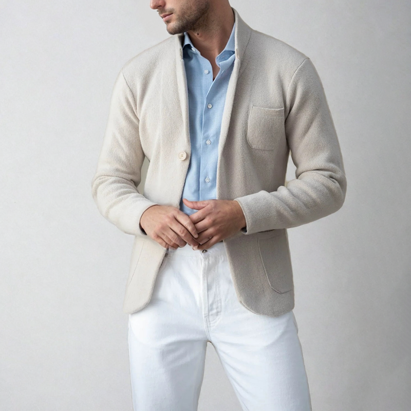 Herren Cardigan Blazer Einreihig Strickjacke - Norvielle
