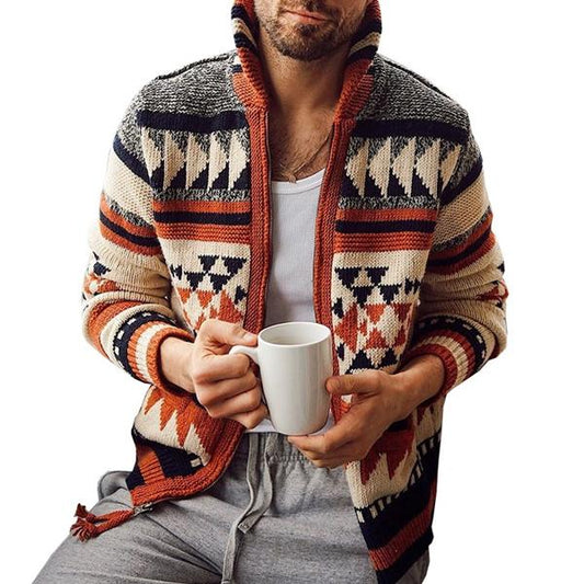 Herren Cardigan Geometrisches Design Moderner Schnitt - Norvielle