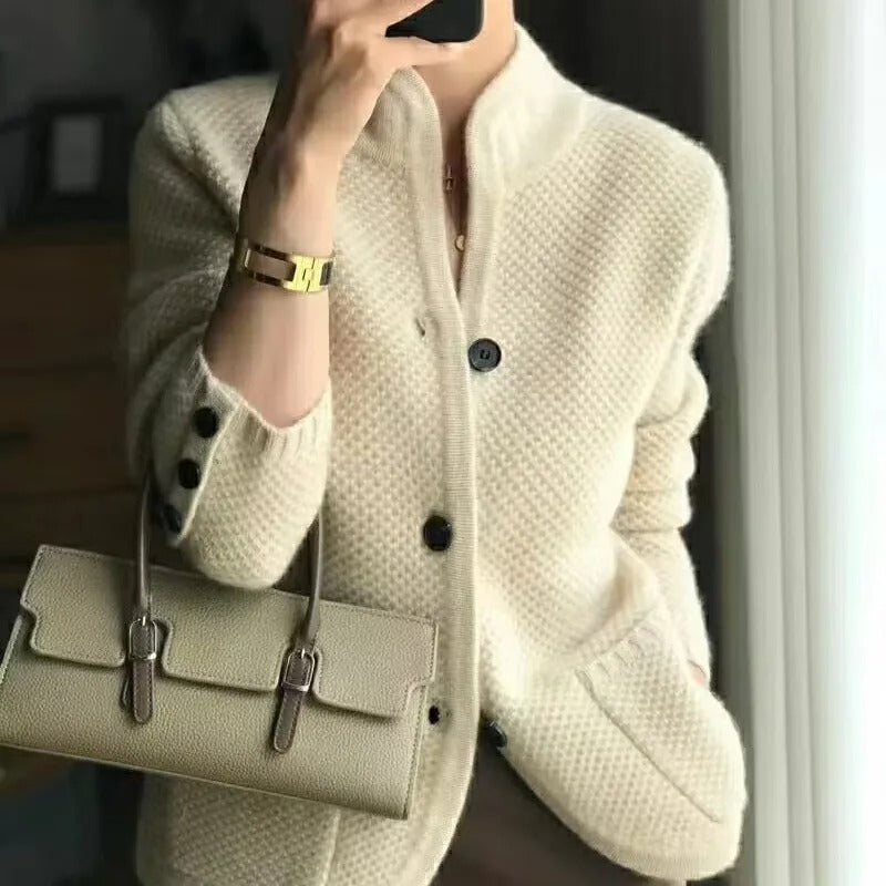 Damen Cardigan Knopfverschluss Regulärer Schnitt - Norvielle