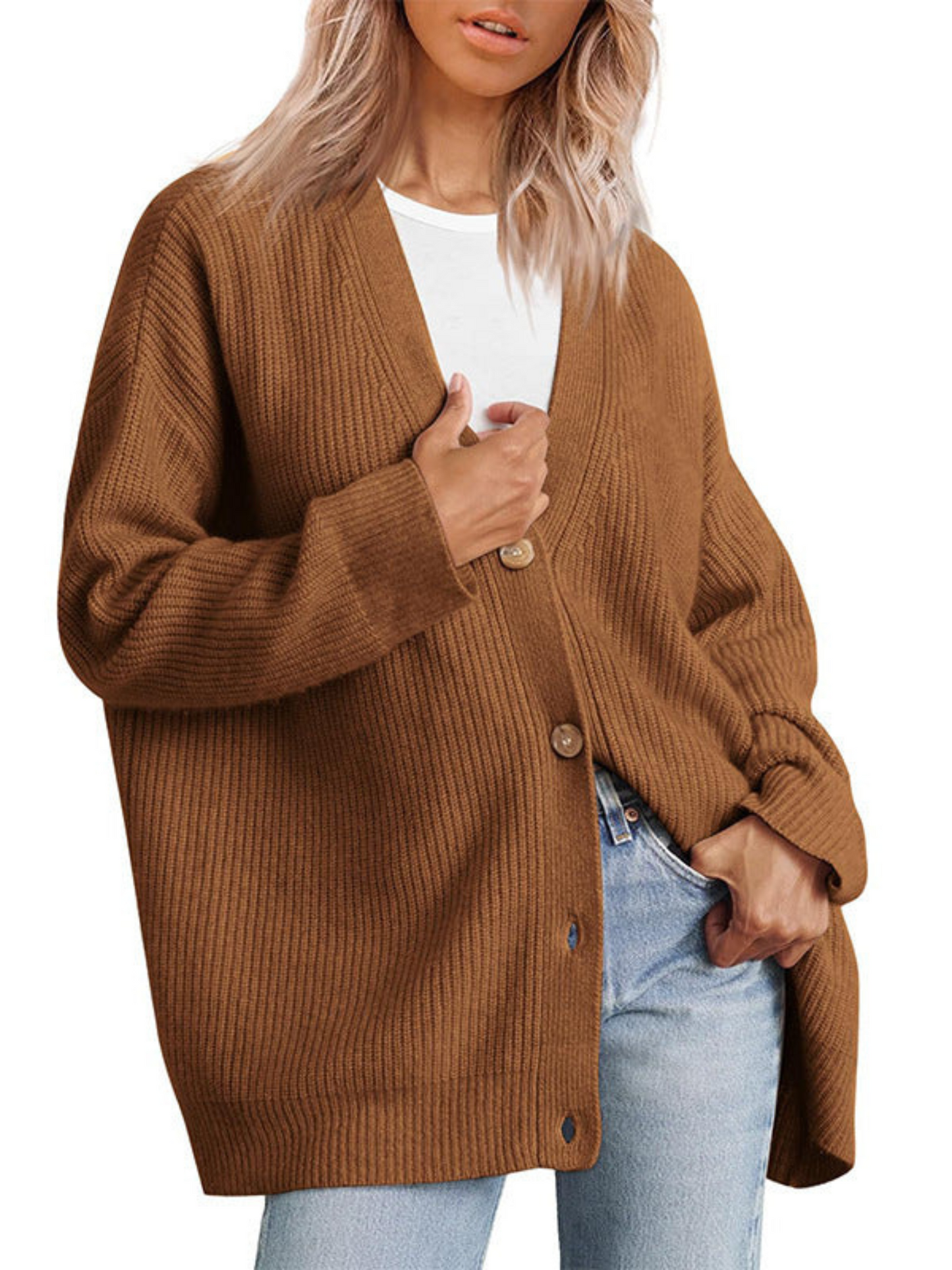 Damen Cardigan Oversized Leicht