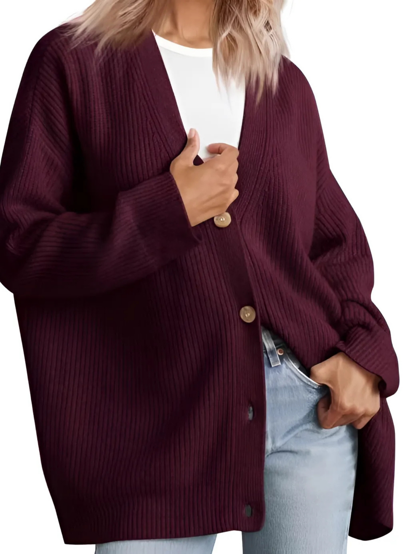 Damen Cardigan Oversized Leicht