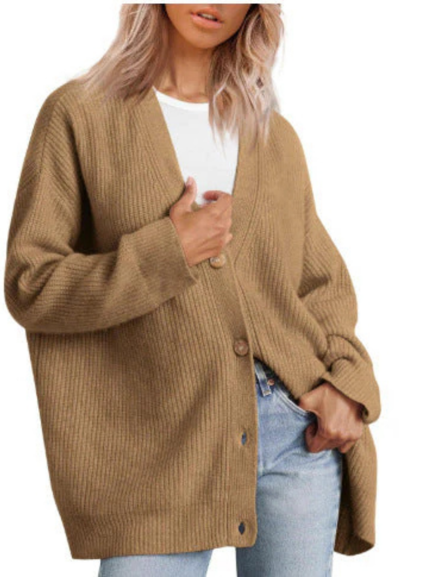 Damen Cardigan Oversized Leicht