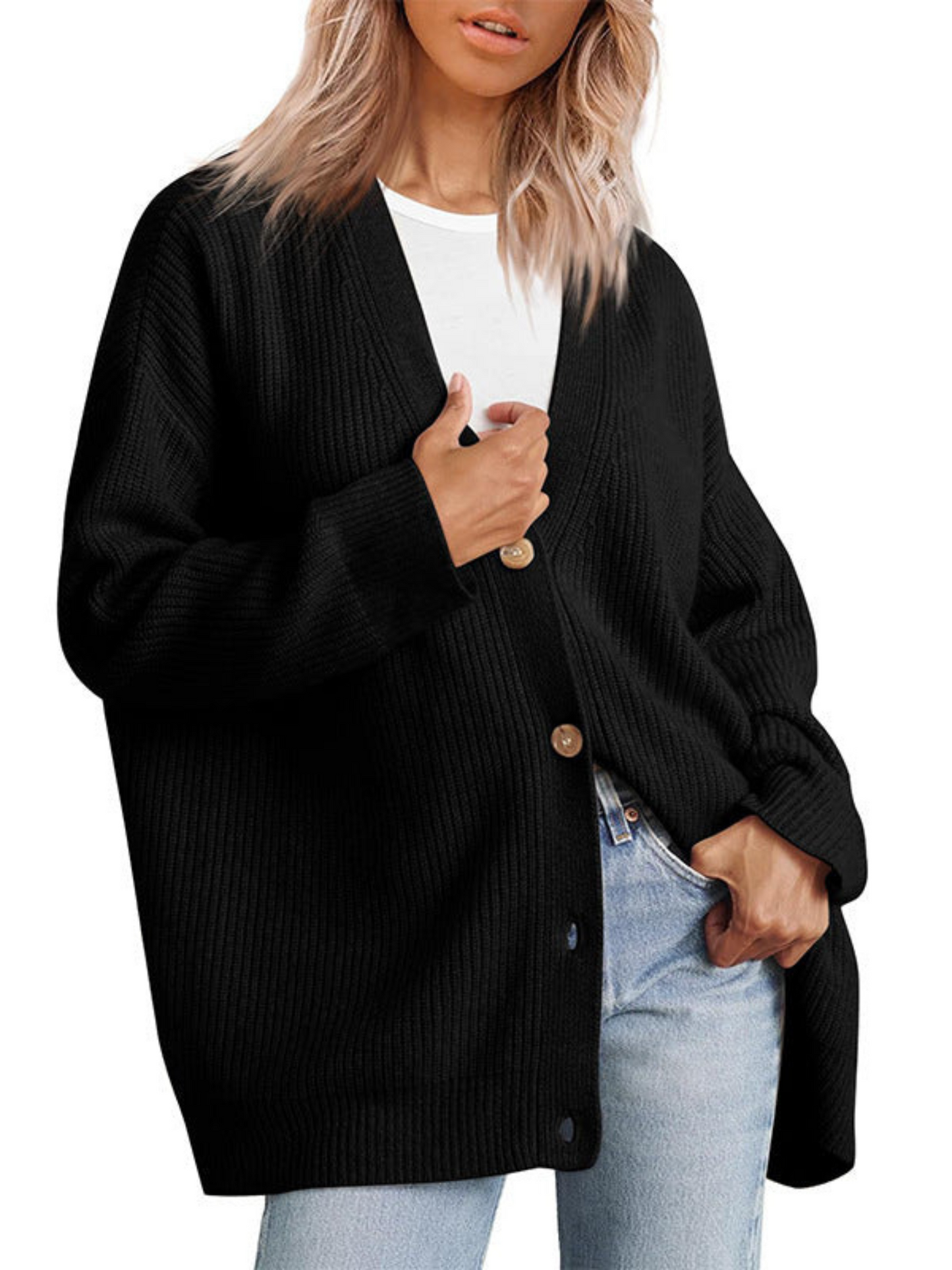 Damen Cardigan Oversized Leicht