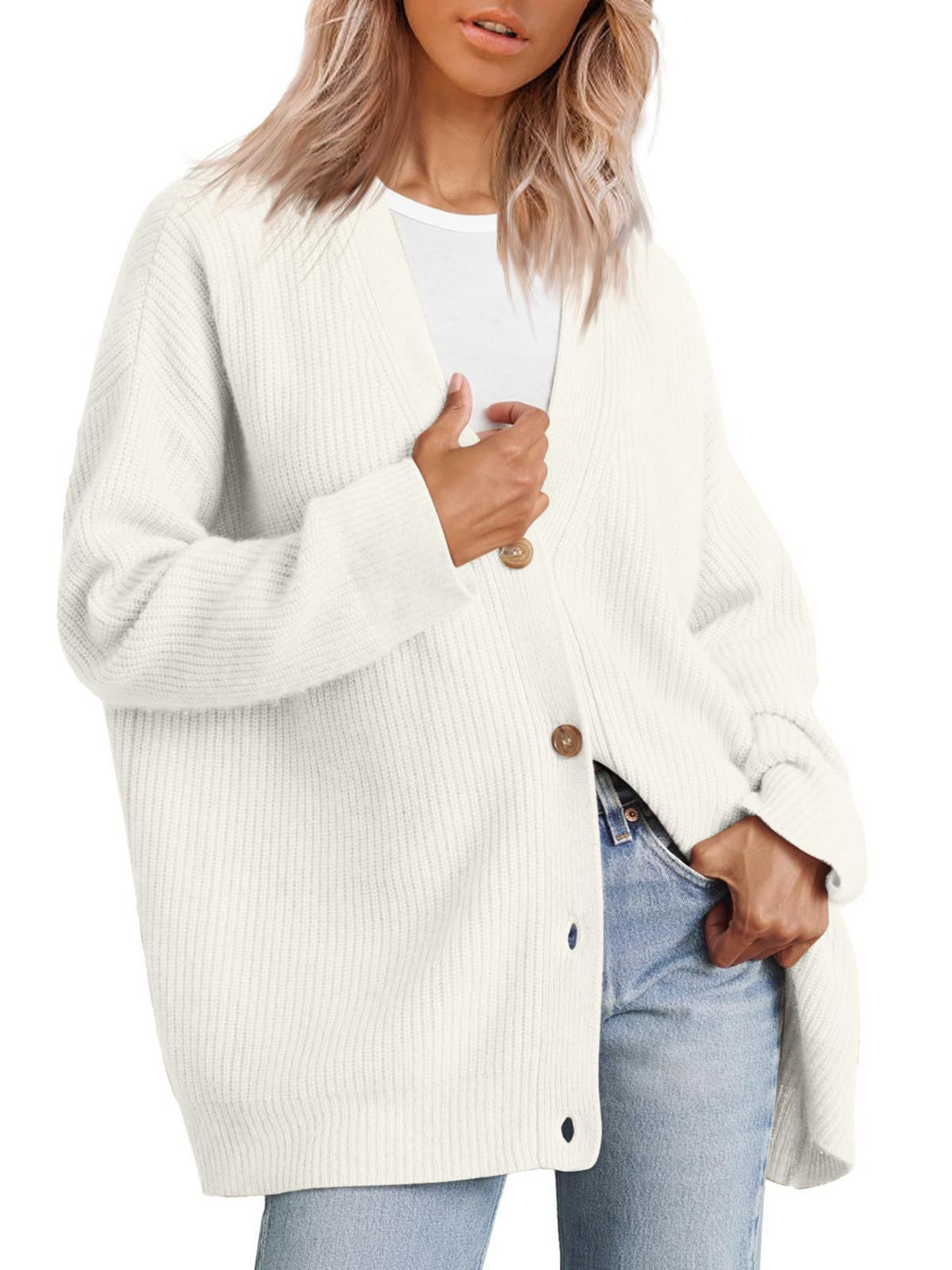 Damen Cardigan Oversized Leicht