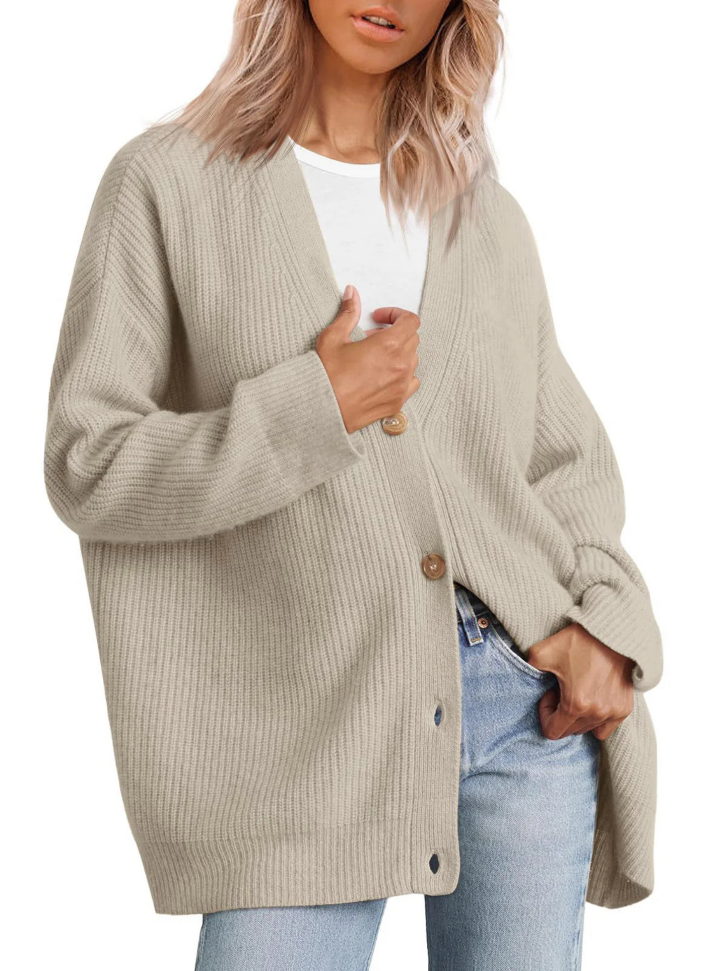 Damen Cardigan Oversized Leicht