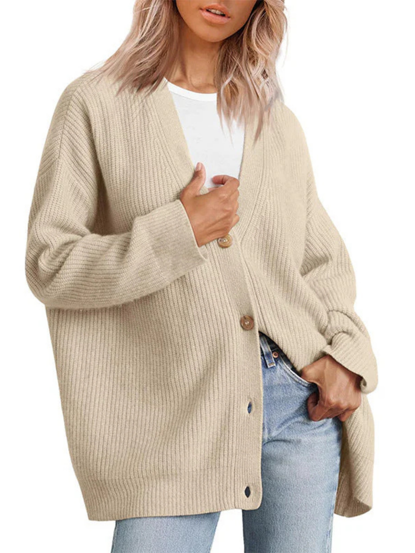 Damen Cardigan Oversized Leicht
